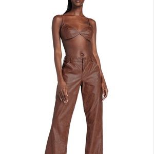 Iamgia faux brown leather pant